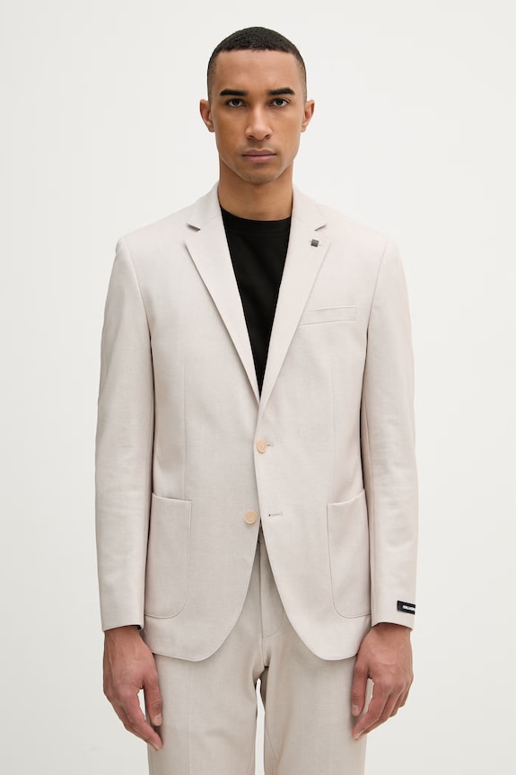Karl Lagerfeld jednoradové sako pánske béžová 562010.155280