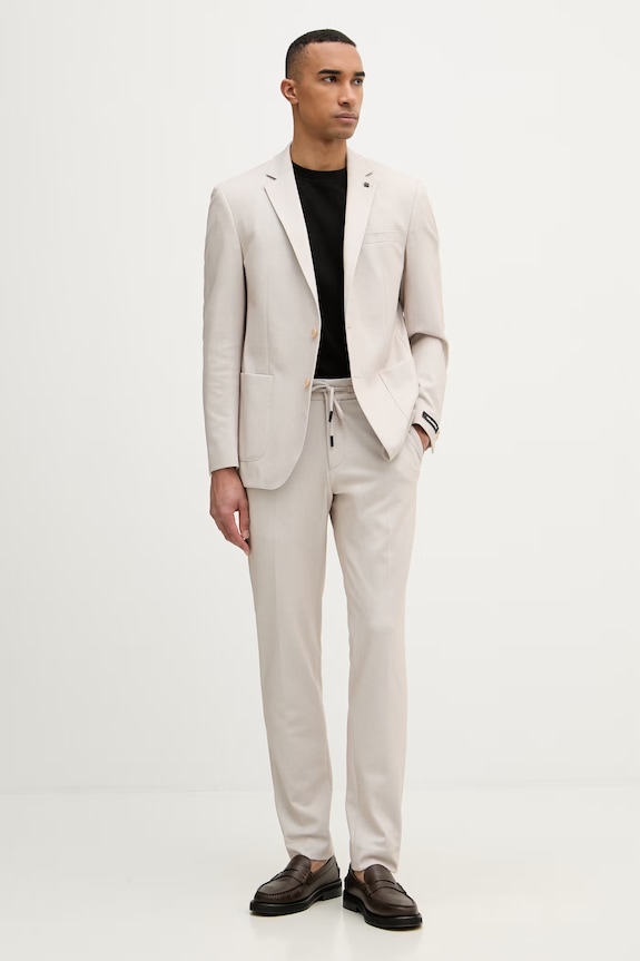 Karl Lagerfeld jednoradové sako pánske 562010.155280 béžová SS26