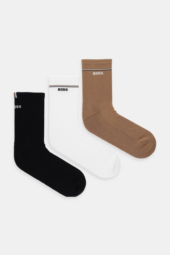 BOSS calzini 3P QS Iconic CC SP W pacco da 3 calzini bianco 50537322