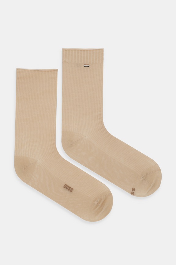 BOSS calzini 2P RS Light Rib VI W pacco da 2 calzini beige 50553493