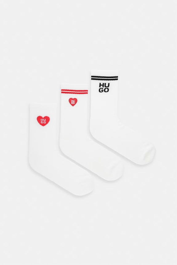 Čarape HUGO 3P QS LOVE YOU CC W 3-pack print bijela 50553452
