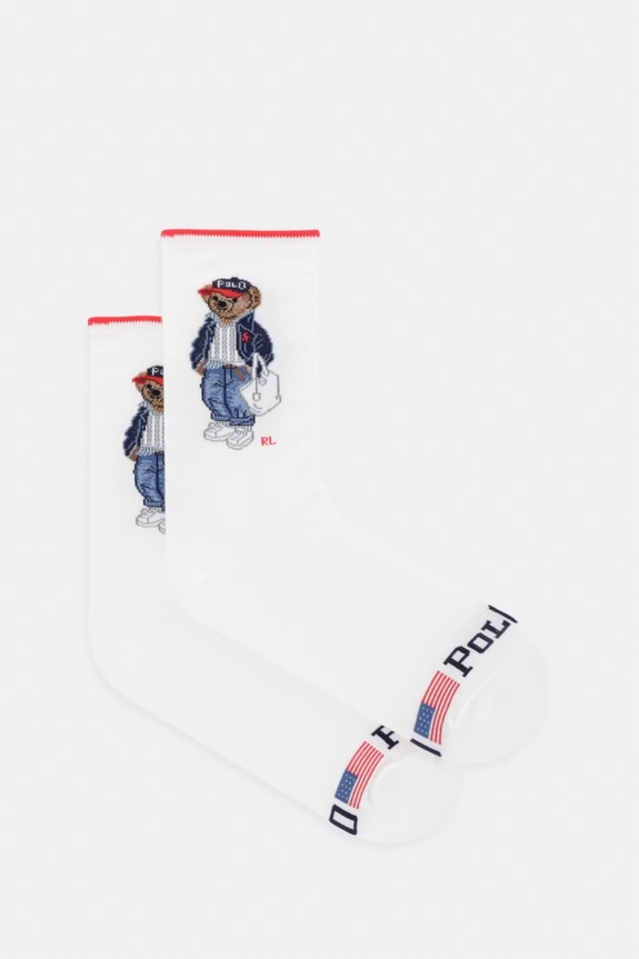 Polo Ralph Lauren ponožky dámske dlhé ponožky biela 455P10250
