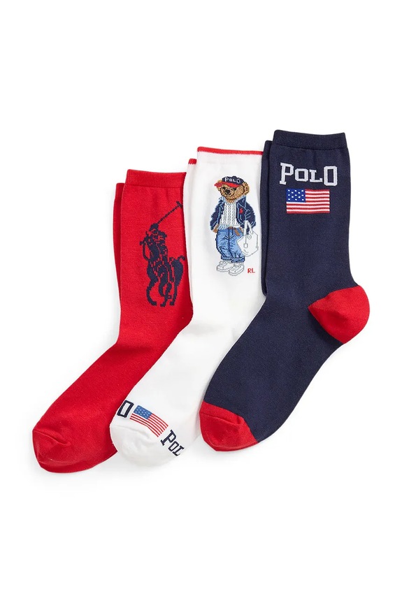 Polo Ralph Lauren zokni 3 pár hosszúszárú zokni fehér 455P10258