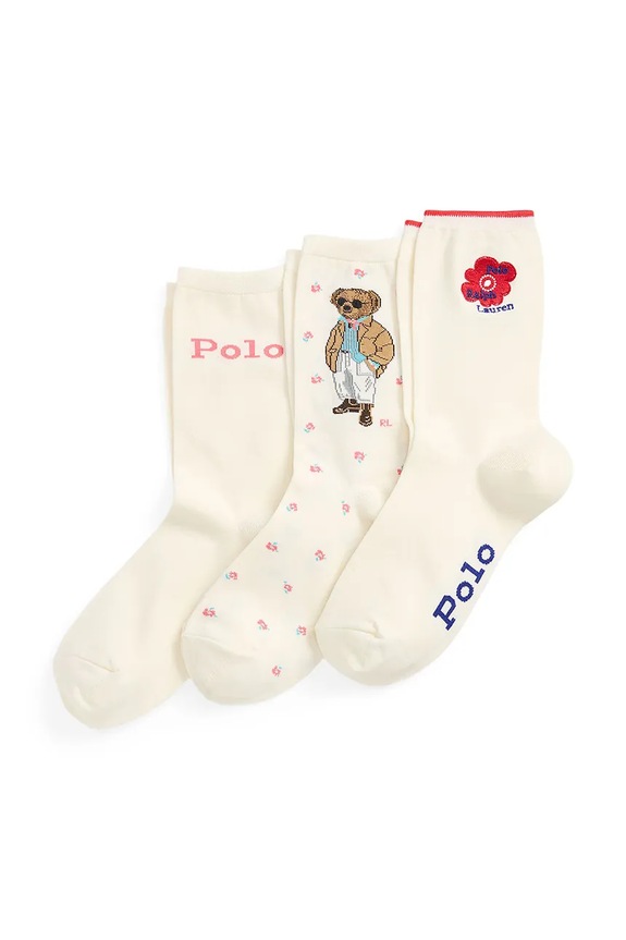 Polo Ralph Lauren skarpetki 3-pack skarpetki długie beżowy 455P10258