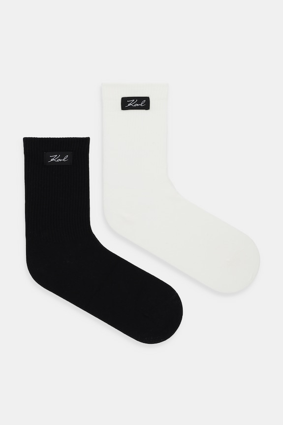 Karl Lagerfeld skarpetki K/SIGNATURE 2-pack aplikacja czarny B1W47036