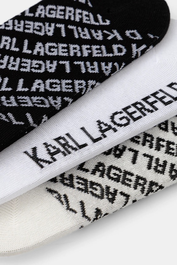 Ponožky Karl Lagerfeld K/MONOGRAM 3-pack A4W47033 bílá SS26