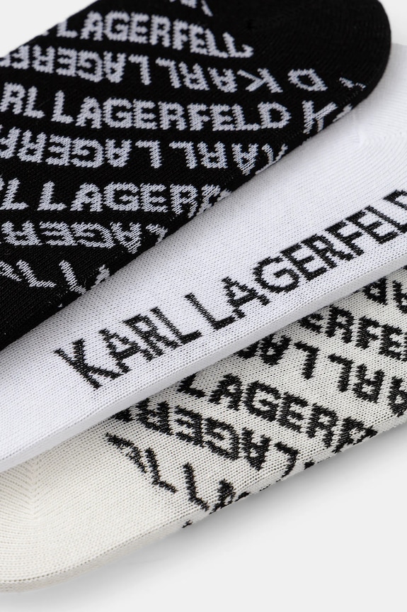 Ponožky Karl Lagerfeld K/MONOGRAM 3-pack A4W47033 bílá SS26