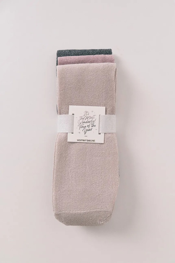 Κάλτσες women'secret 3-pack ψηλές κάλτσες ροζ 4482729