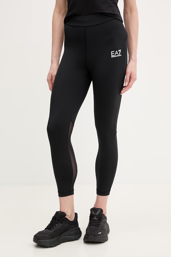Легінси для тренувань EA7 Emporio Armani з еластаном чорний AF21580.7W000932