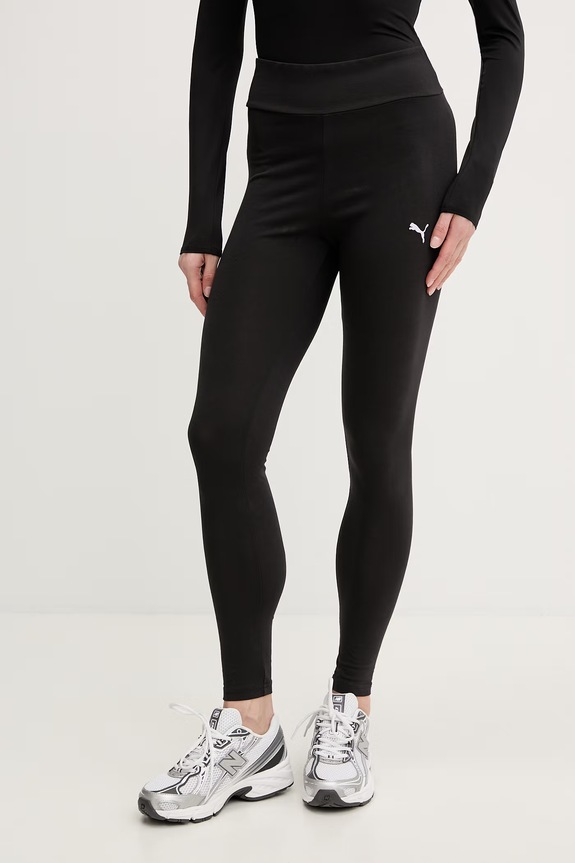 Puma Colanți Essential High Waist tricotaj negru 684980