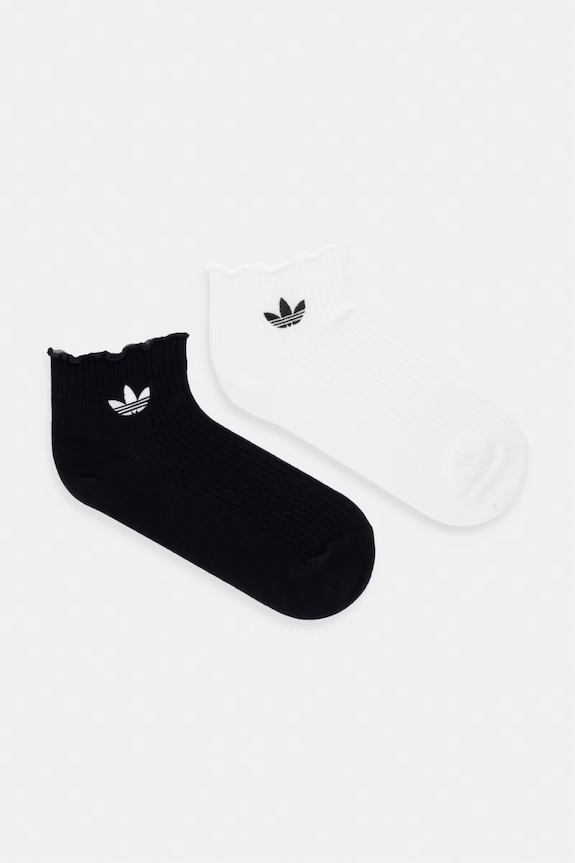 adidas Originals calzini da donna con cotone Ruffle pacco da 2 bianco KD8367