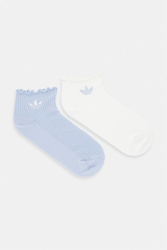 adidas Originals ponožky dámske s bavlnou Ruffle 2-pak modrá KD8368