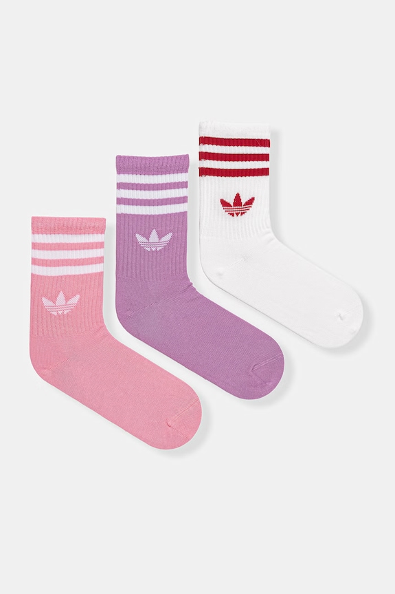 Čarape adidas Originals 3-pack visoke čarape roza KT1691