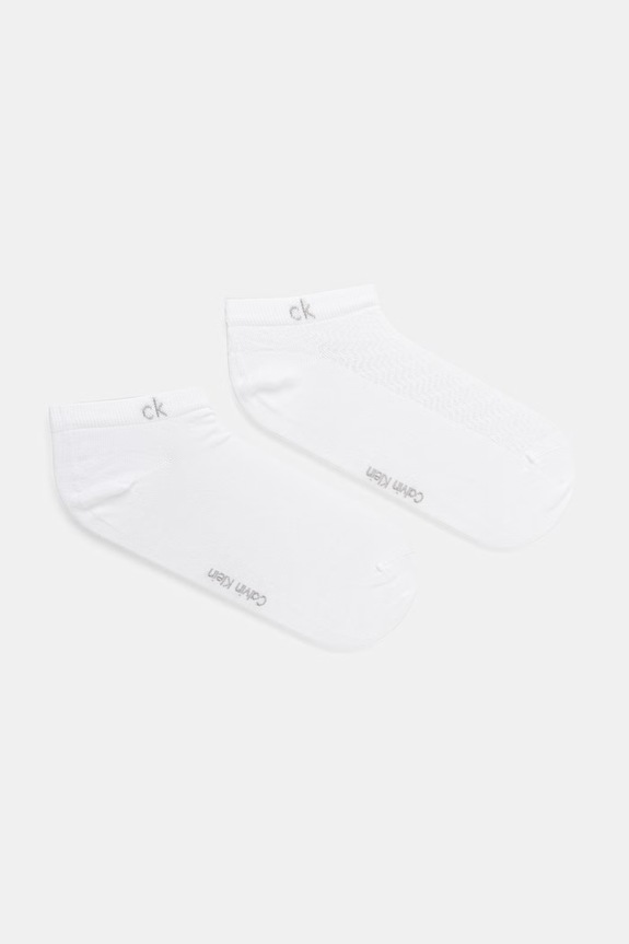 Calvin Klein șosete femei pachet de 2 alb 701238124