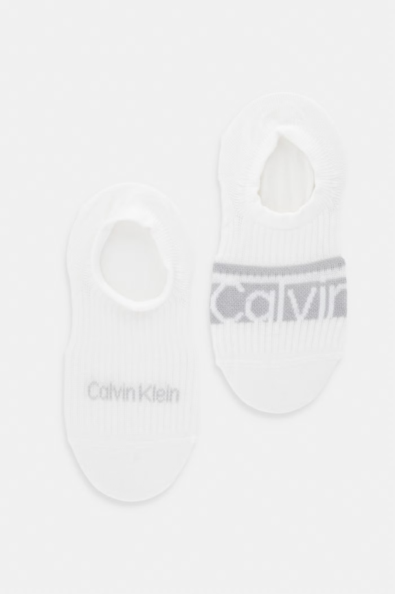 Calvin Klein skarpety stopki damskie 2-pack biały 701238130