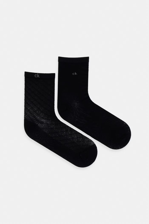 Calvin Klein Șosete femei pachet de 2 negru 701238805