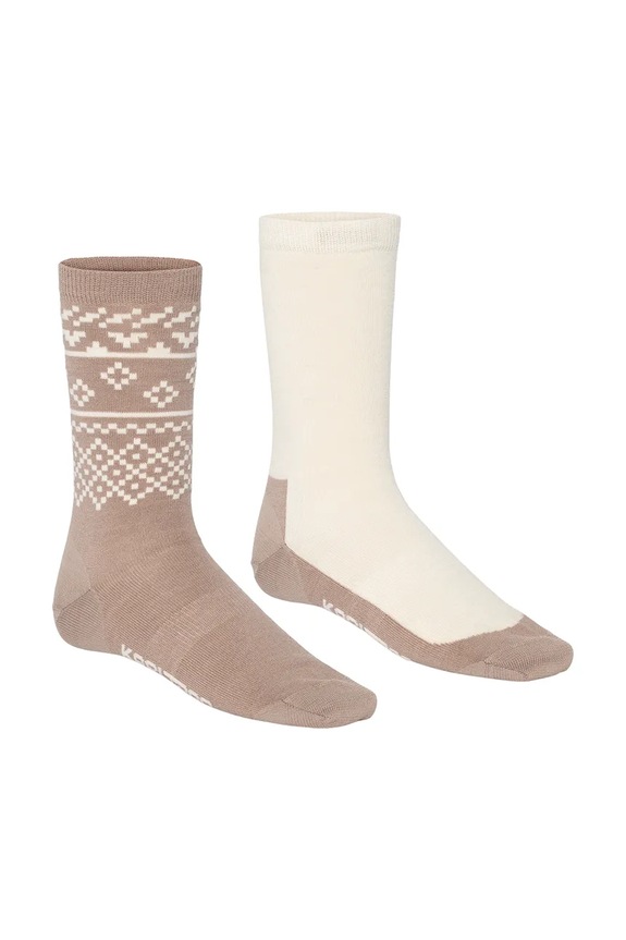 Κάλτσες με προσθήκη μαλλιού Kari Traa 2-pack 2-pack καφέ 611429