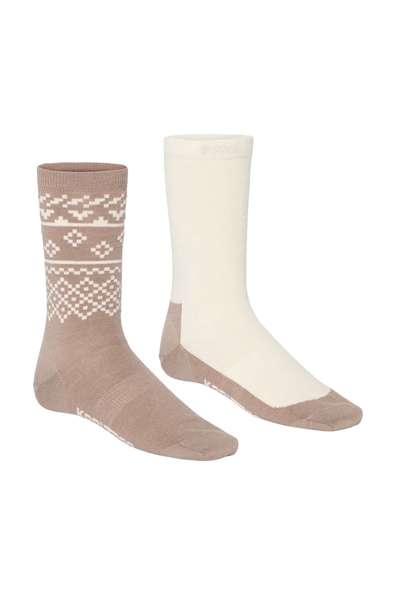 Κάλτσες με προσθήκη μαλλιού Kari Traa 2-pack 2-pack καφέ 611429