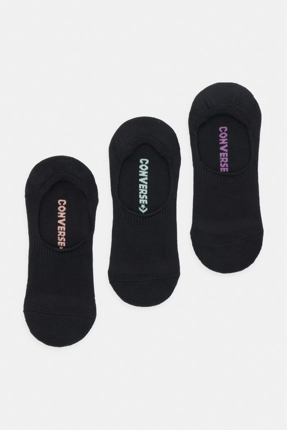 Converse skarpety stopki damskie 3-pack czarny WC0593