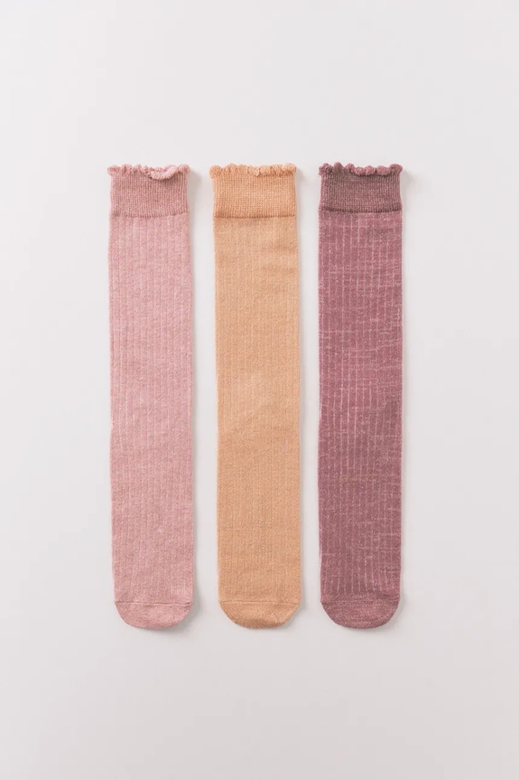 women'secret șosete pentru femei, cu bumbac, pachet de 3 roz 4483399