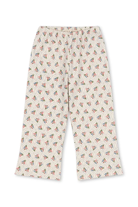 Konges Sløjd spodnie bawełniane dziecięce DREY PANTS GOTS wzorzyste beżowy KS104291.PreSpring