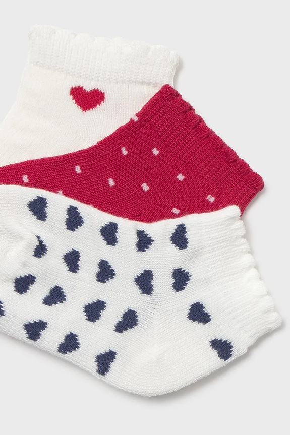 Mayoral skarpetki dziecięce 3-pack 10141.4F.Baby.PPY2 czerwony SS26