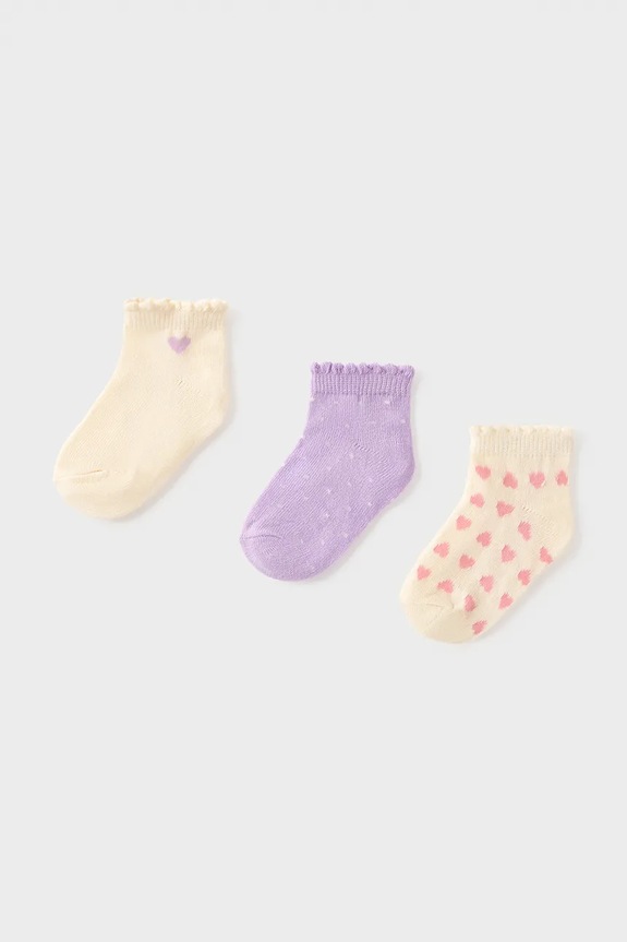 Mayoral șosete copii 3-pack violet 10141.4F.Baby.PPY2