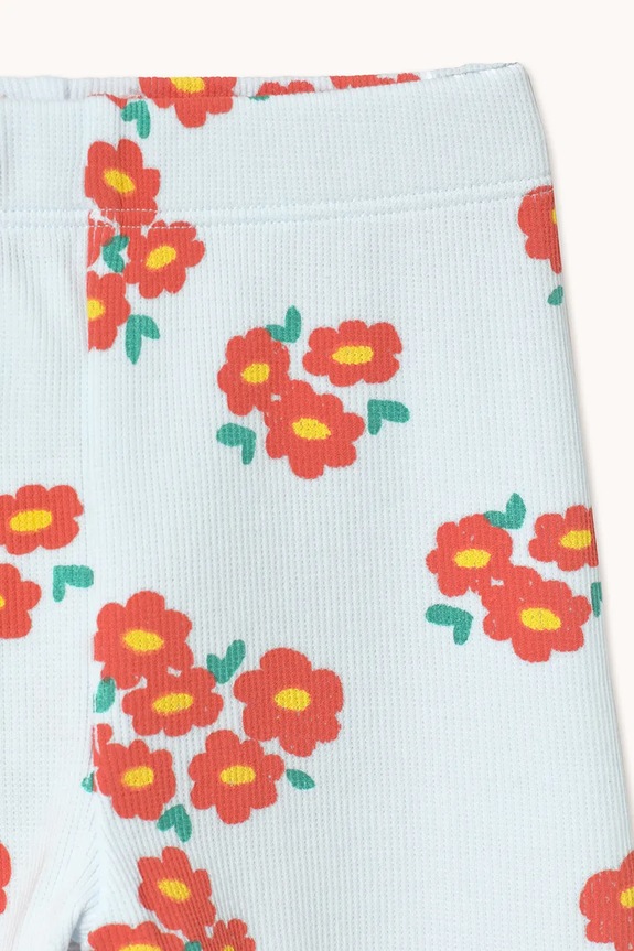 Fete Tinycottons leggins bebe BLOSSOMS RIB BABY PANT SS26.094 albastru