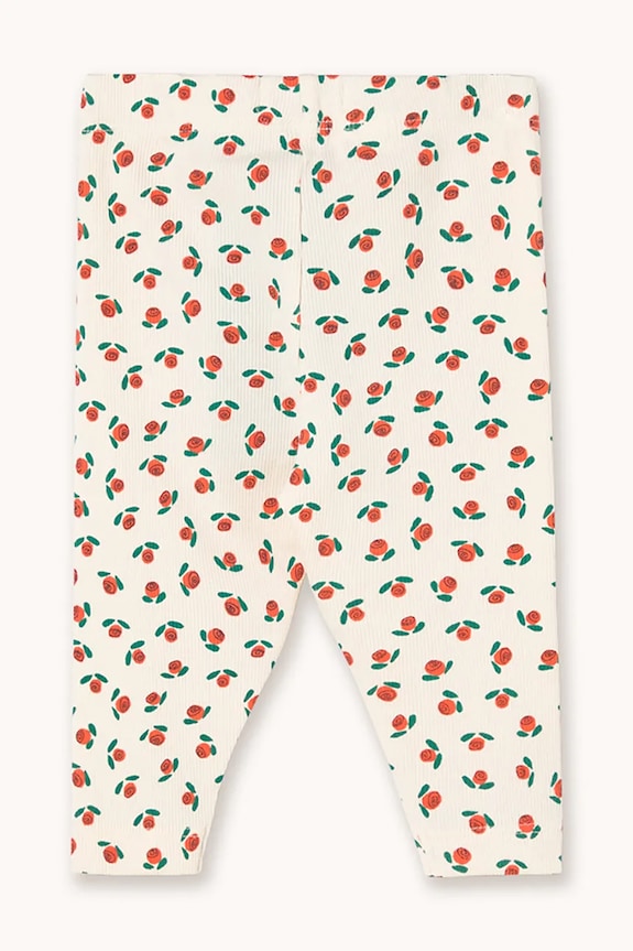 Tinycottons leggins bebe TINY ROSES RIB BABY PANT SS26.103 alb SS26