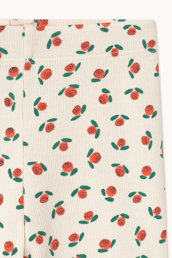 Fete Tinycottons leggins bebe TINY ROSES RIB BABY PANT SS26.103 alb