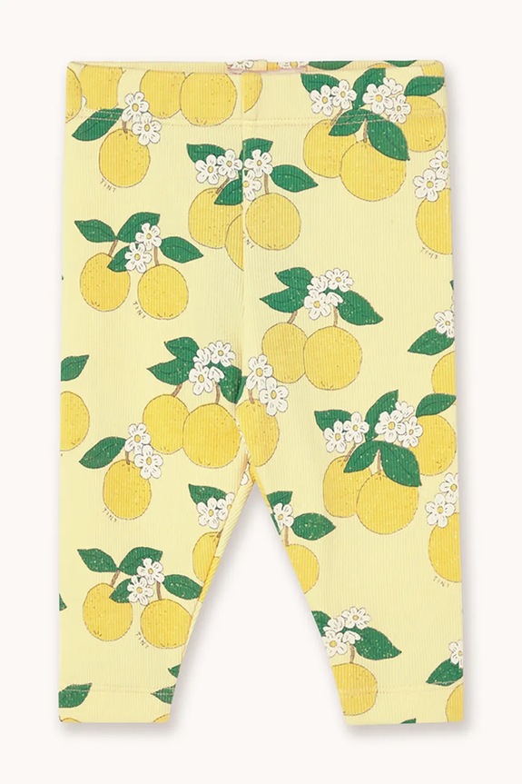 Κολάν μωρών Tinycottons ORANGES RIB BABY PANT εμπριμέ κίτρινο SS26.117