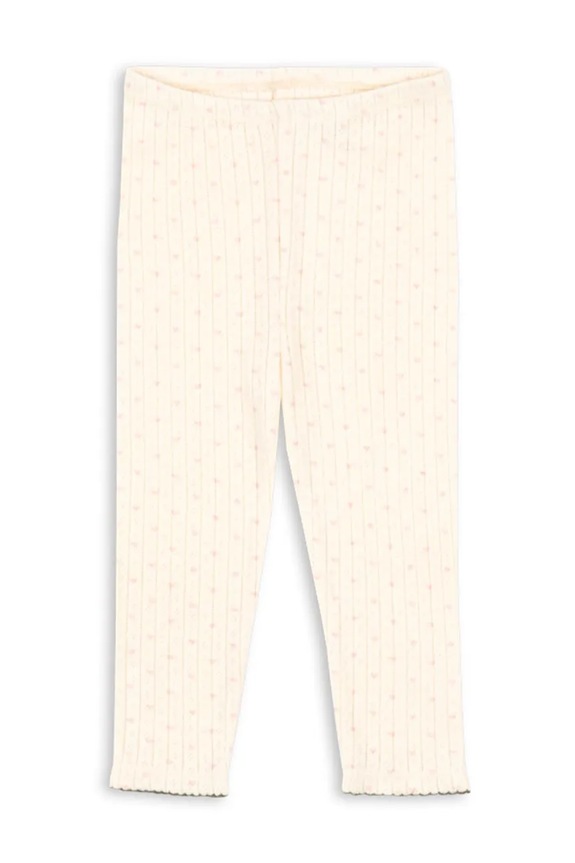 Konges Sløjd legginsy dziecięce MINNIE PANTS GOTS bawełna beżowy KS105006.PPY2