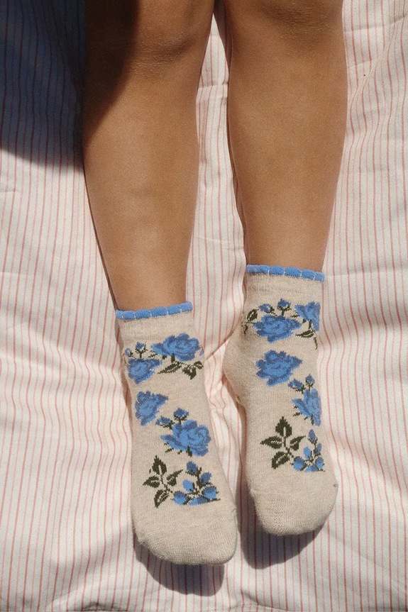 Konges Sløjd skarpetki dziecięce 2 PACK FLOWER AND CHERRY JACQUARD SOCKS 2-pack multicolor KS104584.PPY2