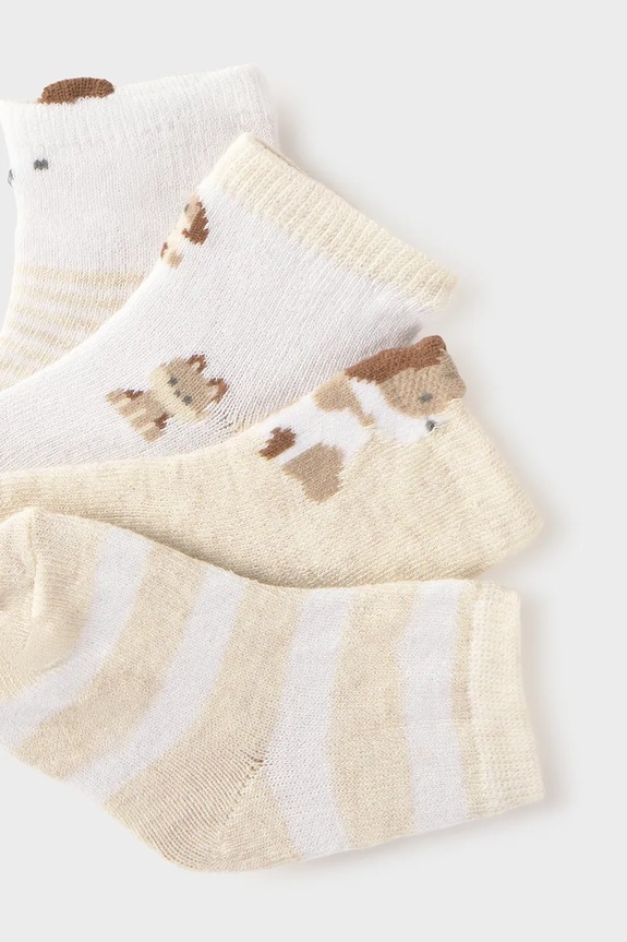 Mayoral Newborn skarpetki niemowlęce 4-pack 9054.2D.Newborn.PPY2 beżowy SS26