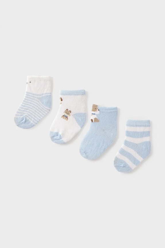 Mayoral Newborn skarpetki niemowlęce 4-pack niebieski 9054.2D.Newborn.PPY2