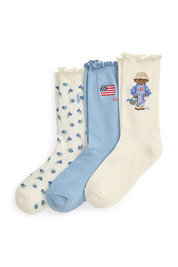 Polo Ralph Lauren ponožky 3-pak modrá 448P11072001