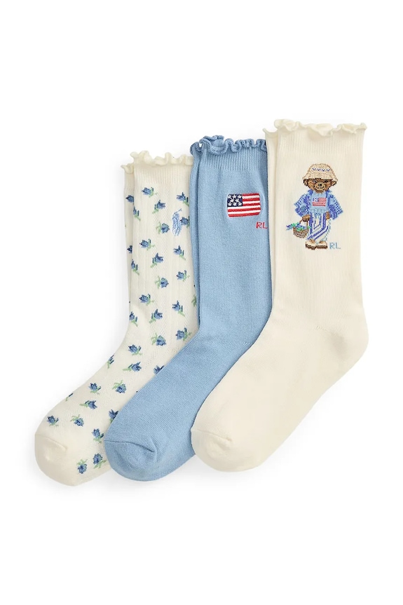 Polo Ralph Lauren ponožky 3-pak modrá 448P11072001
