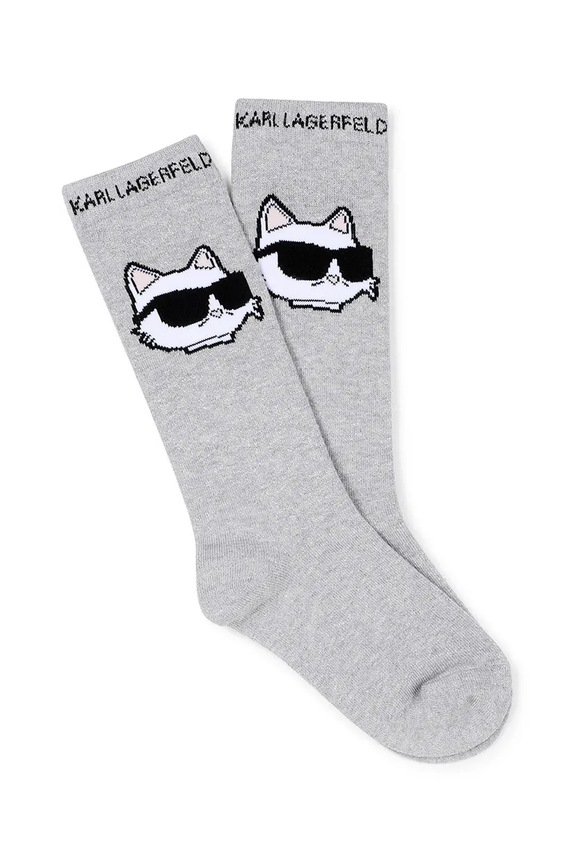 Karl Lagerfeld skarpetki dziecięce z bawełną 2-pack Z31205 szary SS26