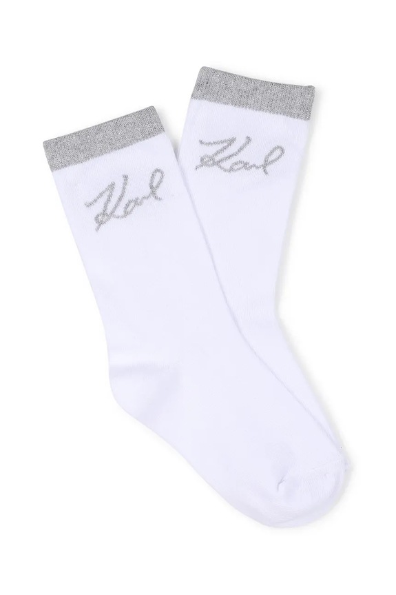 Dziewczynka Karl Lagerfeld skarpetki dziecięce z bawełną 2-pack Z31205 szary