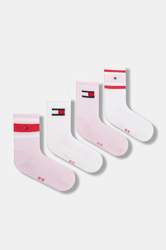 Παιδικές κάλτσες Tommy Hilfiger 4-pack ροζ 701241414.PPY2