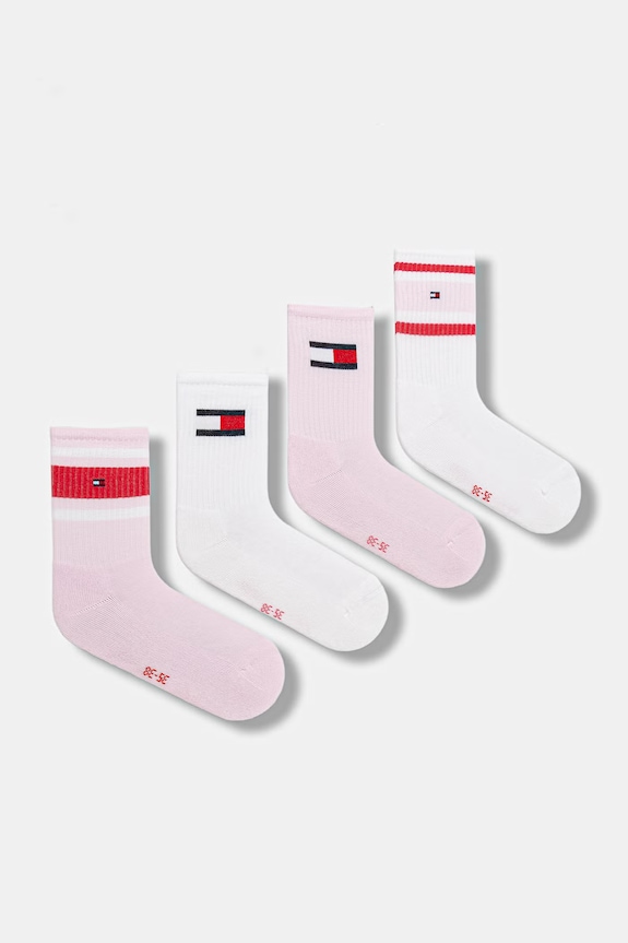 Παιδικές κάλτσες Tommy Hilfiger 4-pack ροζ 701241414.PPY2