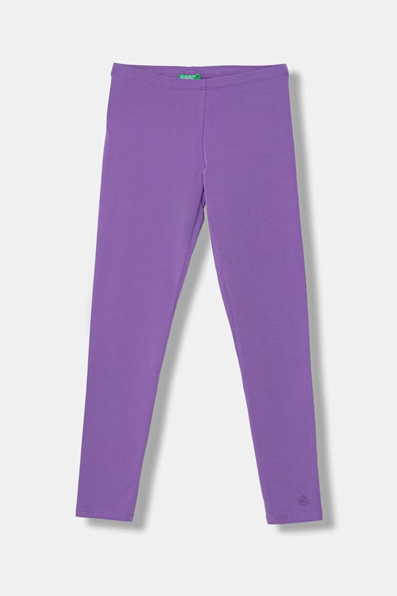 United Colors of Benetton legginsy dziecięce bawełniane z elastanem fioletowy 3MT1CF02G.G.Stagionale