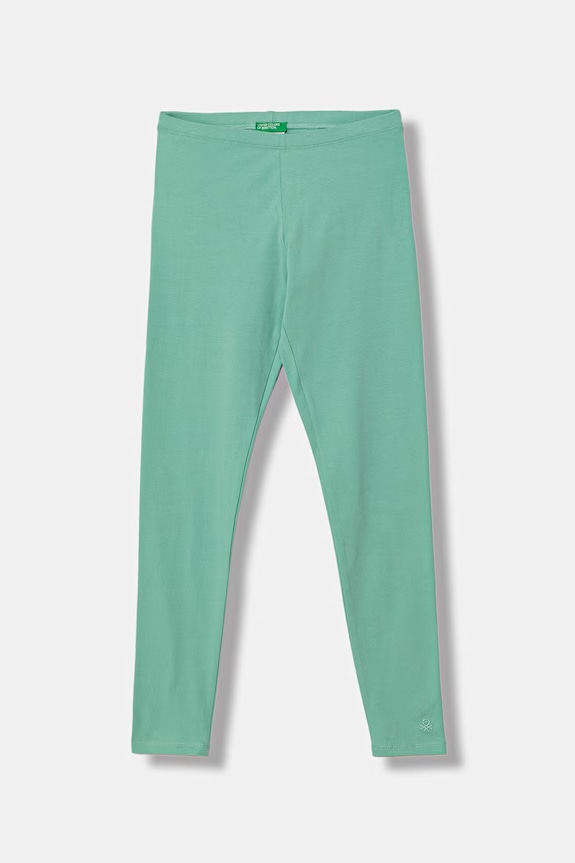 United Colors of Benetton legginsy dziecięce bawełniane z elastanem turkusowy 3MT1CF02G.G.Stagionale