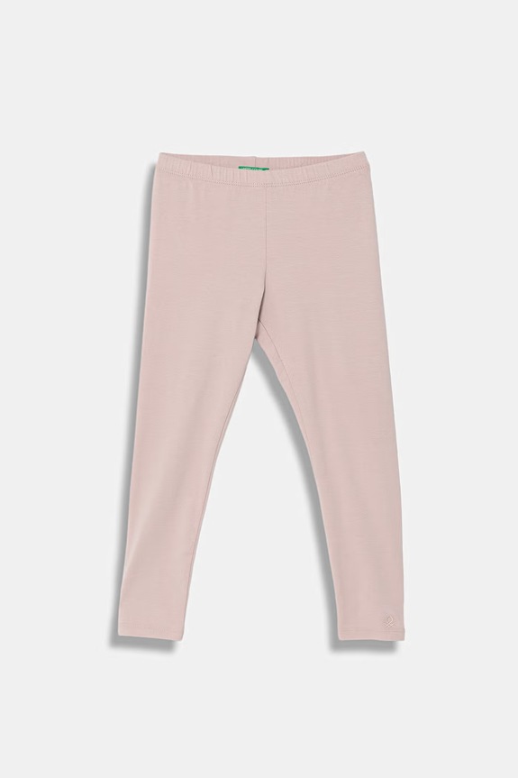 United Colors of Benetton Legginsy dziecięce bawełniane z elastanem różowy 3MT1GF01L.P.Stagionale