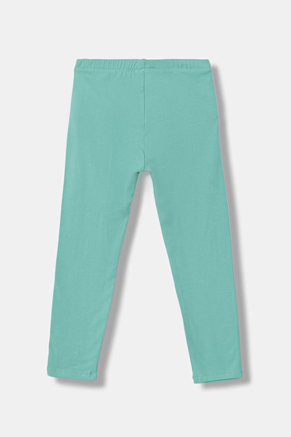 United Colors of Benetton legginsy dziecięce bawełniane z elastanem 3MT1GF01L.P.Stagionale turkusowy SS26