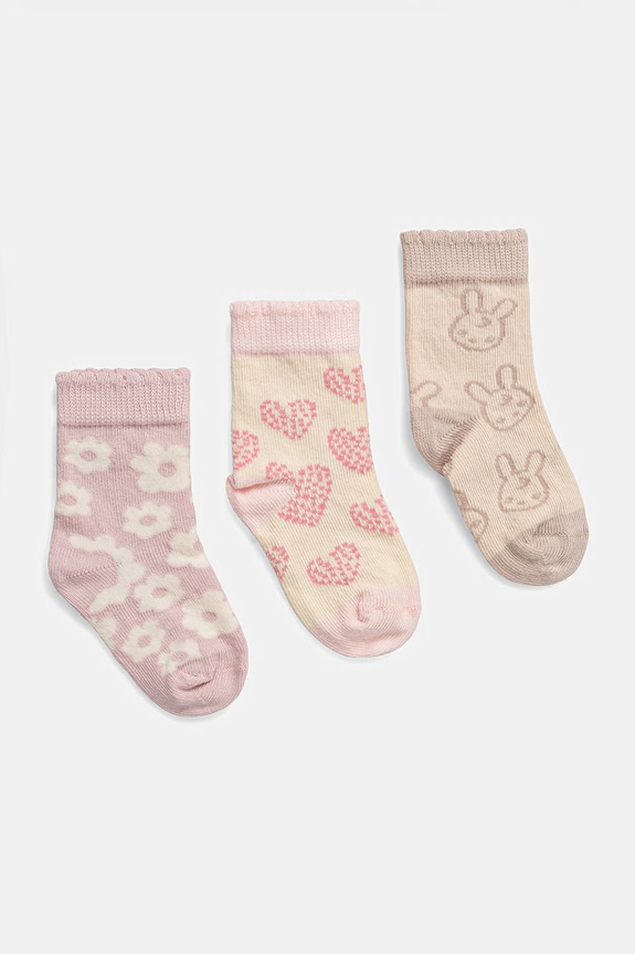 United Colors of Benetton skarpety niemowlęce 3-pack różowy 6AO3R700G.G.W.Stagional