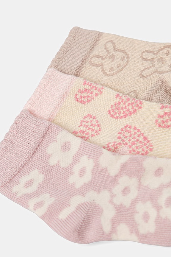 United Colors of Benetton skarpety niemowlęce 3-pack 6AO3R700G.G.W.Stagional różowy SS26