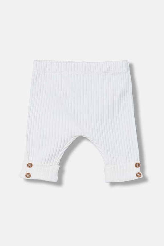 United Colors of Benetton legginsy niemowlęce bawełniane z elastanem biały 3F1EAF02L.W.Stagionale