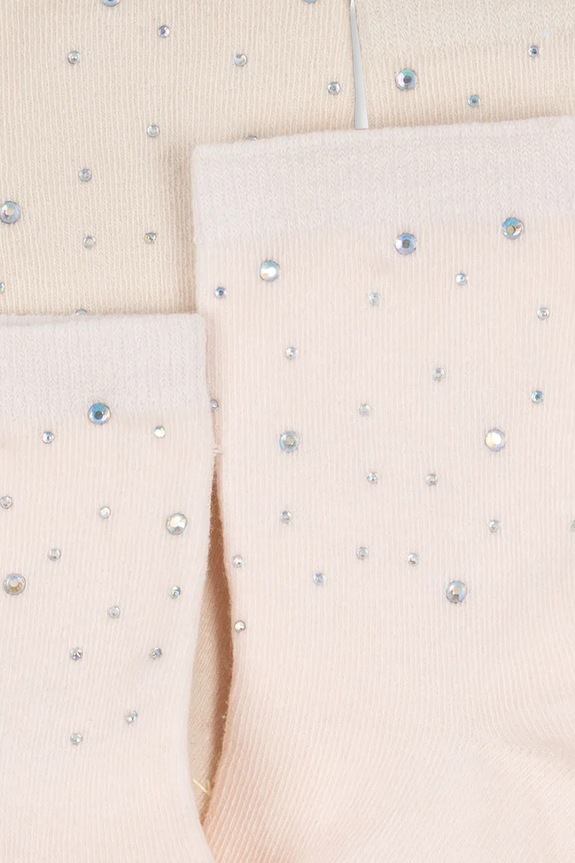 Konges Sløjd skarpety dziecięce 2 PACK SEQUIN SOCKS 2-pack KS105231.PPY2 beżowy SS26
