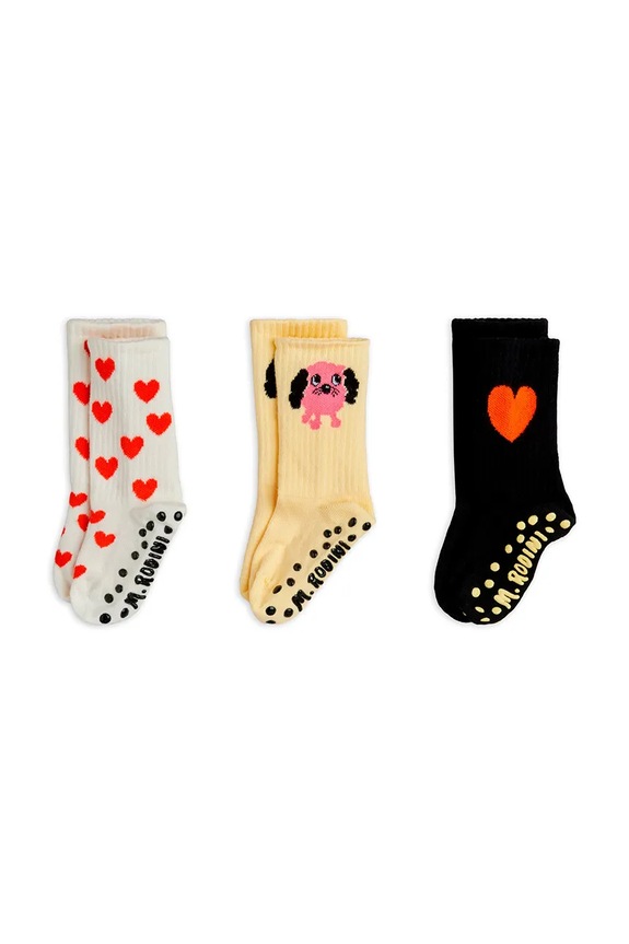 Παιδικές κάλτσες Mini Rodini Doggie 3-pack μαύρο 26160115
